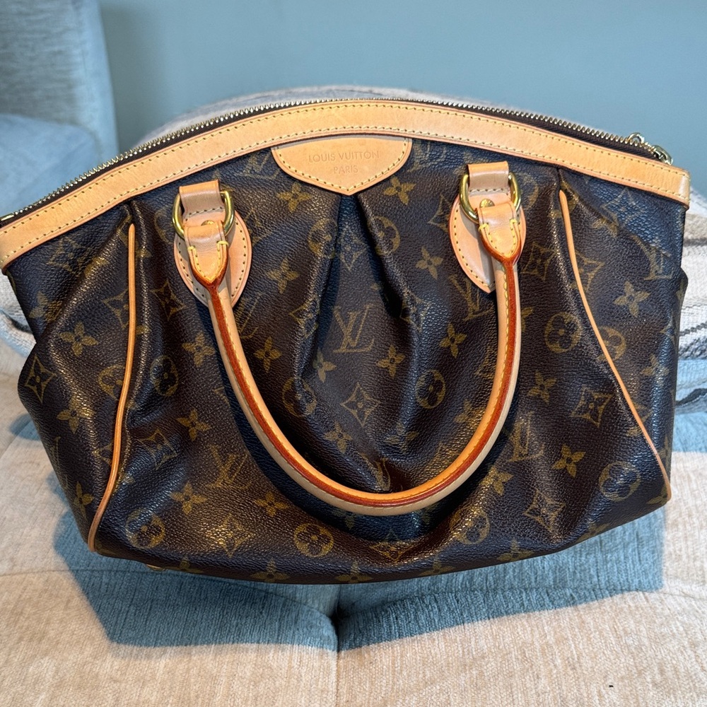 Louis Vuitton Monogram Brown and Tan Shoulder Bag Tivoli PM